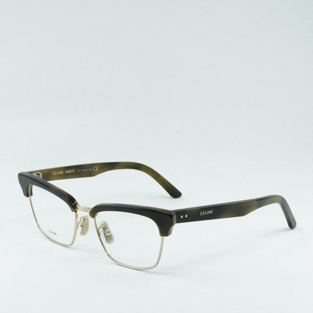 Celine CL50026U 031 Eyeglasses Khaki 53mm Browline Frame - Exclusive Sale!
